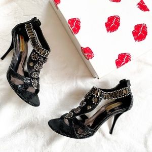 Two Lips Jeweled Gladiator Heels
